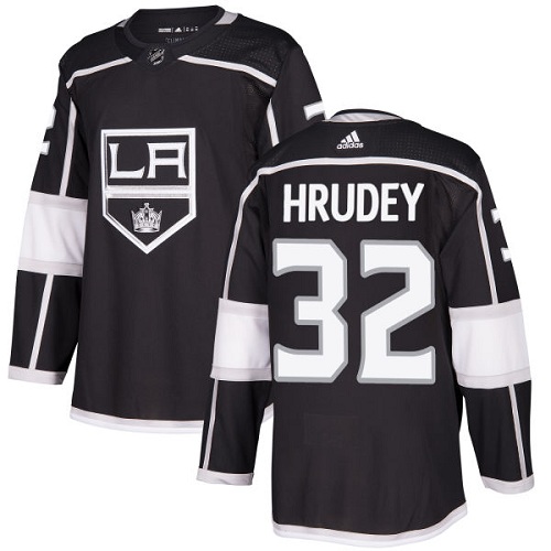 Adidas Kings #32 Kelly Hrudey Black Home Authentic Stitched NHL Jersey - Click Image to Close